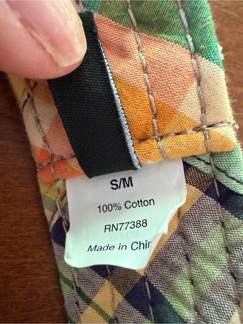 J. CREW Madras Plaid Patchwork Cotton Belt Bamboo Buckle, Multi Color | SM/MED - Picture 4 of 7